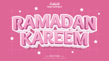 Wall Mural - Editable text effect - Ramadan kareem template style premium vector