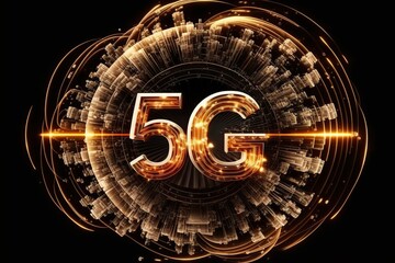 illustration, high speed mobile internet network symbol concept, ai generative