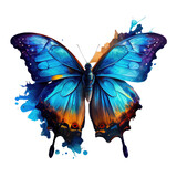 Fototapeta Motyle - Blue Butterfly Illustration, Generative AI	