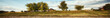 village by the river. rural houses on the coastline. panorama morning view of the village