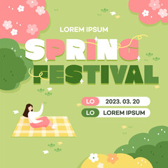 Wall Mural - Spring Event Banner Template
