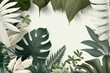 Leaf mockup colored tropical vegetal background minimalist modern