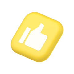 Poster - Thumb up like cool button cyberspace approve acceptance communication symbol website icon 3d rendering
