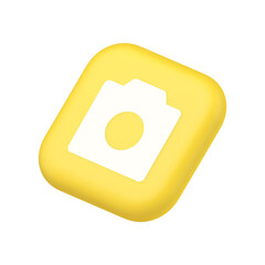 Poster - Photo video camera multimedia content creation button optical lens zoom device 3d isometric icon