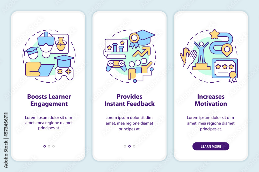 Gamification benefits in e learning onboarding mobile app screen ...