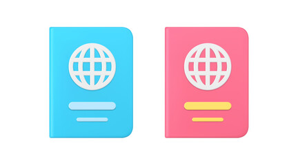 Poster - Guidance book user manual travel preparation education literature publishing 3d icon set vector