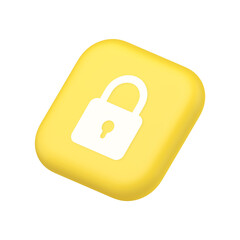 Poster - padlock locking web access button password security protection safe encryption 3d isometric icon