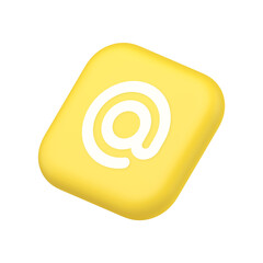 Poster - Email address digital symbol button internet chatting cyberspace communication 3d isometric icon