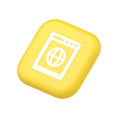 Poster - Internet browser global wireless connection button cyberspace virtual networking 3d isometric icon
