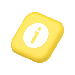 Poster - Info button information character FAQ question answer help support web app symbol website icon 3d rendering