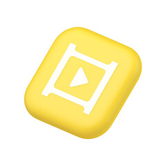 Poster - Video film multimedia content play button digital player broadcasting symbol website icon 3d rendering