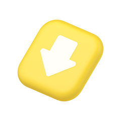 Poster - Arrow down button keyboard navigation pointer cyberspace downloading web app 3d isometric icon