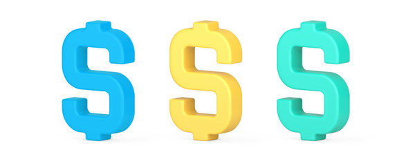 Poster - USD dollar bank account financial isometric 3d icon rich currency exchange symbol set vector