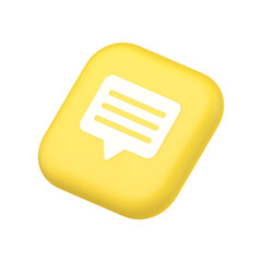 Poster - Chat box speech bubble button social networks texting internet communication 3d isometric icon