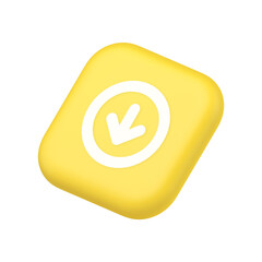 Poster - Down arrow circle frame button web interface pointer navigation app symbol website icon 3d rendering