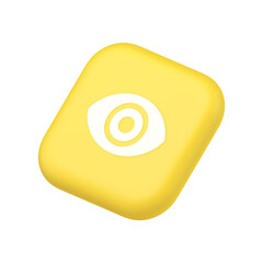 Poster - Eye button visibility searching optical lens web symbol website icon 3d rendering