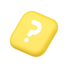 Poster - Question mark button advise attention answer FAQ point internet info support 3d isometric icon