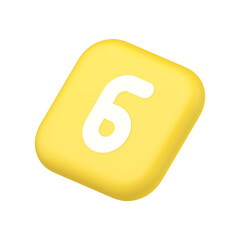 Poster - Six yellow button number calculator finance counting user interface keyboard panel 3d isometric icon