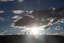 Silhouette Of Family Against Sky At White Sands National Monument, New Mexico, USA