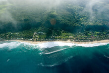 Helicopter Overview Of Big Surf Pipeline, North Shore Oahu