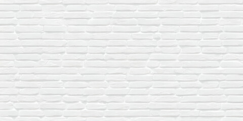 Wall Mural - white brick wall background, copy space for text, illustration, Generative, AI