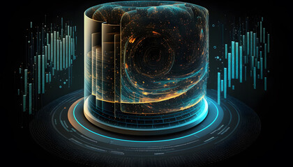 Wall Mural - Future Technology Big Data Concept Background - Generative AI