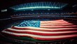 American flag in a football stadion