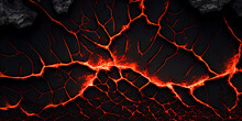 Red Lava Texture Background, Generative AI