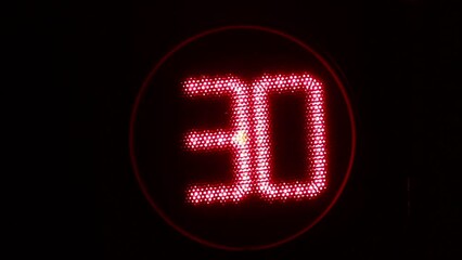 Poster - red traffic light with timer