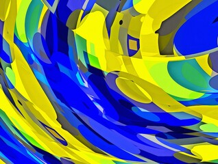 Poster - Abstract psychedelic fractal background of stylized watercolor illustration, colored chaotically blurred spots and paint strokes of different sizes and shapes
