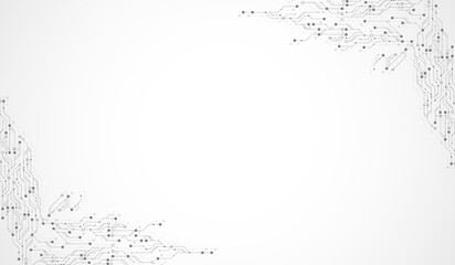 Technology abstract circuit board texture background. High-tech futuristic circuit board banner wallpaper. Digital data. Engineering electronic motherboard illustration