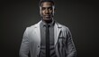 Young Black doctor full body portrait shot generative ai