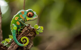 Fototapeta Zwierzęta - Chameleon / lizard - Photo of a beautiful Chameleon / Colorfull / Copy Space / Blank Text