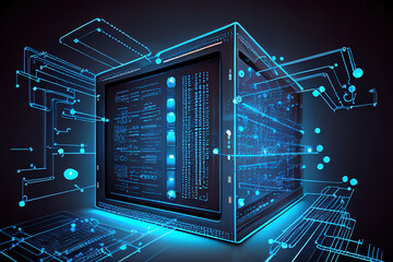 Data Storage Business Technology Network Concept. Generative Ai