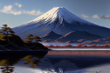 beautiful mountains, art realistic mountains, painting. generative ai