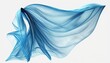 Elegant Fashion Flying Sky Light Blue Satin Silk Cloth Design for Product Display. AI-Generated, Digital Illustration.