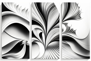 Wall Mural - Triptych modern design wallpaper. Generative ai. 