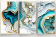 Abstract marble wallpaper for wall decor. White golden and blue color style. Generative ai.  