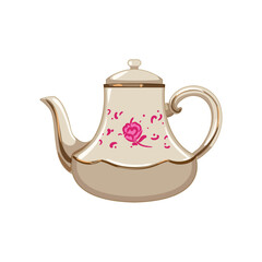 Poster - old vintage teapot cartoon vector illustration