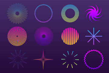 Aufkleber - Icon Abstract Minimalist Bright Colorful Elements Graphic Clipart Collection for Design