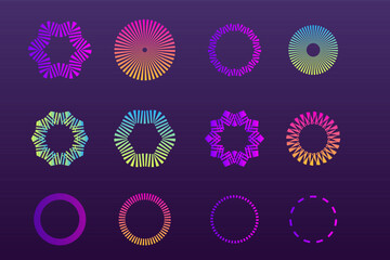 Aufkleber - Icon Abstract Minimalist Bright Colorful Elements Graphic Clipart Collection for Design