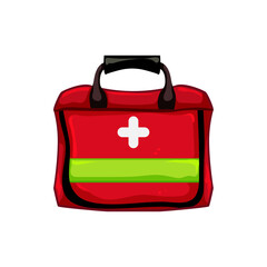 Canvas Print - medical first aid kit cartoon vector illustration