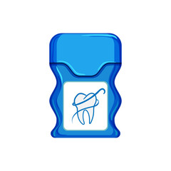 Poster - white dental floss cartoon vector illustration