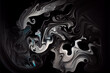 © Trendboyt - Abstract black watercolor marble background. Generative AI