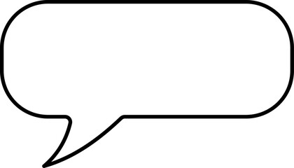 Poster - Blank Speech Bubble Cloud Message Symbol Element Icon with a Thin Contour Outline and Empty Space for Text. Vector Image.