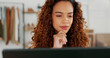 © Kirsten D/peopleimages.com - Thinking, confused and laptop with a black woman in business working on a report in her office of design at work. Computer, question and doubt with a female freelance employee working from home