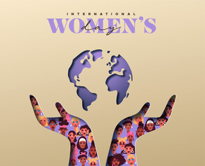 Wall Mural - International Women's Day papercut concept card