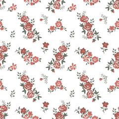 Wall Mural - Seamless ditsy roses