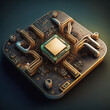 © ADDICTIVE STOCK - Generative AI illustration of realistic central processor unit