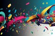 Panorama Colorful Confetti . Art Illustration. Generative AI